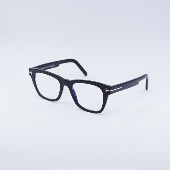 Tom Ford FT5886-B 001 Eyeglasses Black 52mm Square Frame, Blue Light Block - Picture 1 of 10